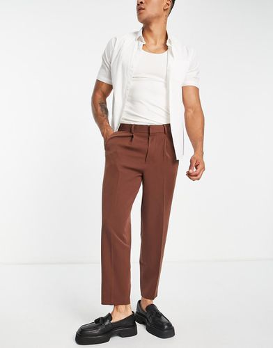 Pantaloni oversize eleganti affusolati cioccolato - ASOS DESIGN - Modalova