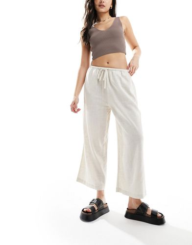 Pantaloni culotte misto lino di colore - ASOS DESIGN - Modalova