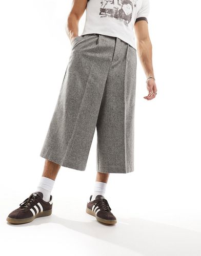 Pantaloni corti eleganti grigi microtesturizzati - ASOS DESIGN - Modalova