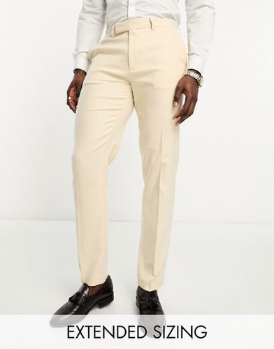 Pantaloni da abito Oxford slim color sabbia - ASOS DESIGN - Modalova