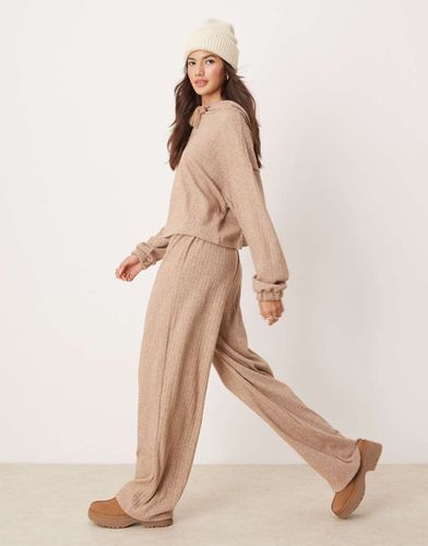 Pantaloni da casa marroni a coste a fondo ampio - ASOS DESIGN - Modalova