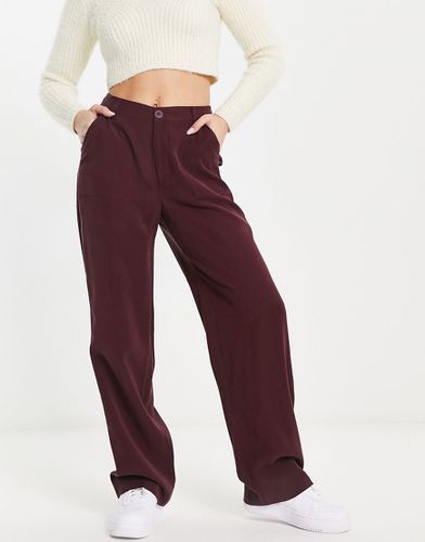 Pantaloni dad fit a fondo ampio bordeaux - ASOS DESIGN - Modalova