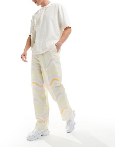Pantaloni eleganti a fondo ampio con stampa a onde - ASOS DESIGN - Modalova