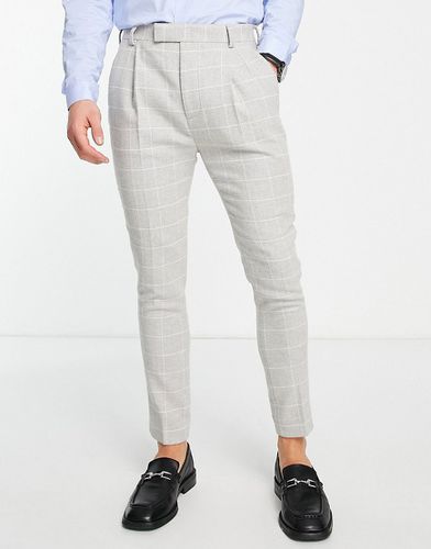 Pantaloni eleganti affusolati grigi a quadri ampi in misto lana - ASOS DESIGN - Modalova