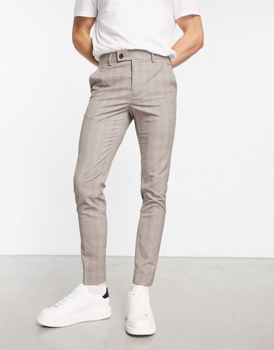 Pantaloni eleganti super skinny color pietra a quadri Principe di Galles - ASOS DESIGN - Modalova
