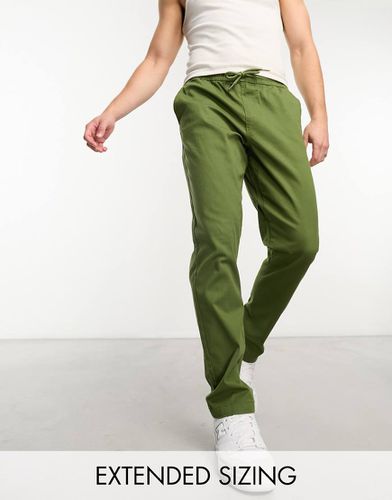 Pantaloni kaki con vita elasticizzata - ASOS DESIGN - Modalova