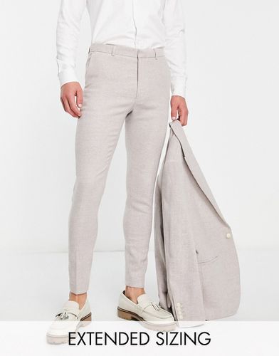 Pantaloni super skinny in twill di misto lana color cipria - ASOS DESIGN - Modalova
