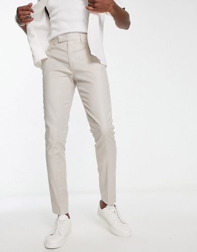 Pantaloni skinny eleganti in misto lino color pietra - ASOS DESIGN - Modalova