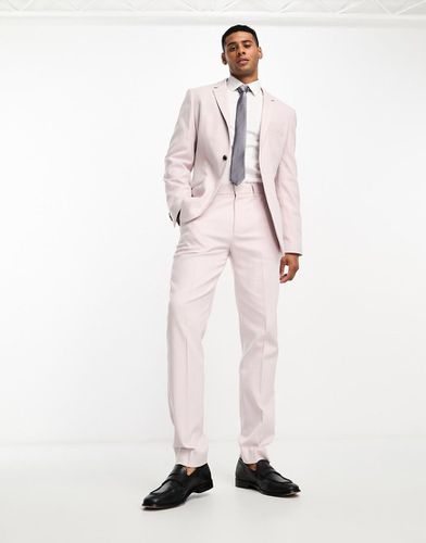 Pantaloni slim da abito Oxford rosa polvere - ASOS DESIGN - Modalova