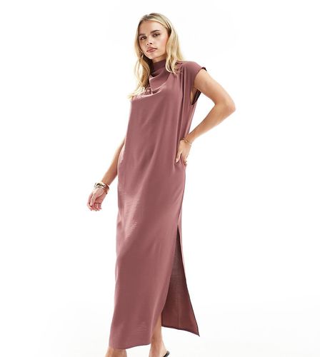 ASOS DESIGN Petite - Vestito lungo a colonna accollato malva - ASOS Petite - Modalova