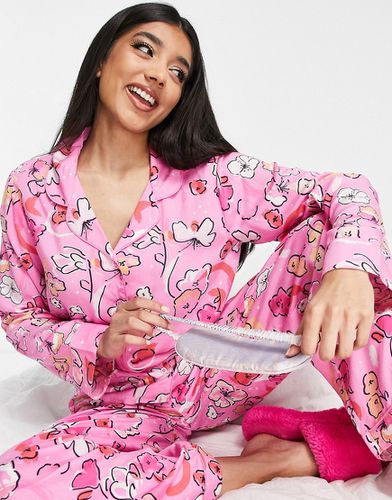 Pigiama in modal a fiori con camicia e pantaloni - ASOS DESIGN - Modalova