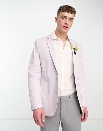 Wedding - Blazer skinny in cotone lilla - ASOS DESIGN - Modalova