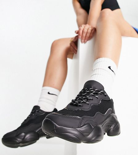 Wide Fit - Divine - Chunky sneakers nere a pianta larga - ASOS DESIGN - Modalova