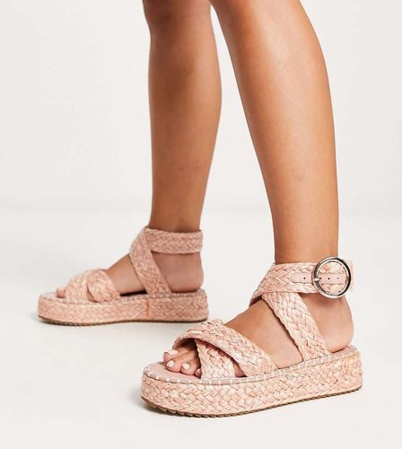 Wide Fit - Journey - Espadrilles a pianta larga in rafia - ASOS DESIGN - Modalova