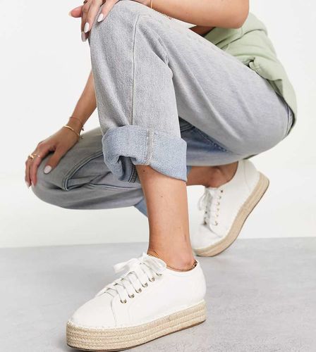 Wide Fit - Josh - Sneakers flatform stile espadrilles sporco a pianta larga - ASOS DESIGN - Modalova