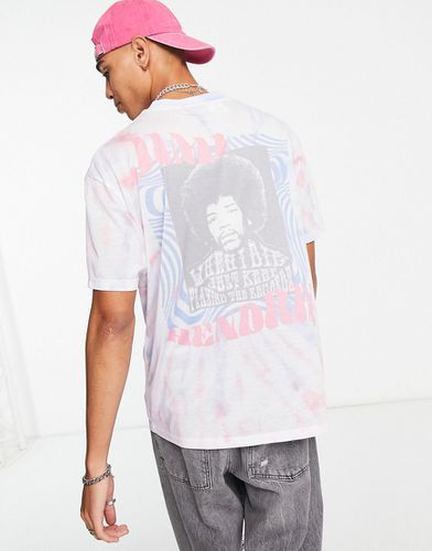 T-shirt tie-dye con stampa di Jimi Hendrix - ASOS DESIGN - Modalova