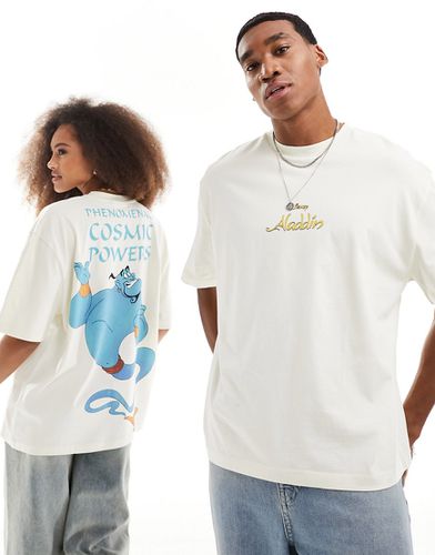 T-shirt unisex oversize beige con stampe Disney del Genio di Aladdin - ASOS DESIGN - Modalova