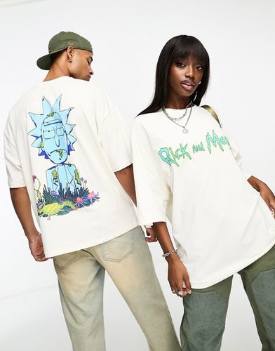 T-shirt unisex oversize bianca con stampa "Rick and Morty" su licenza - ASOS DESIGN - Modalova