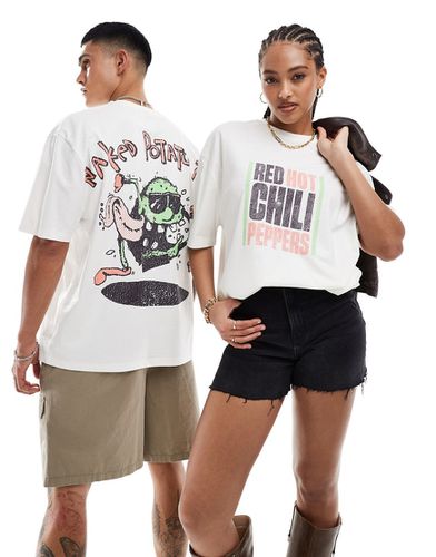 T-shirt unisex oversize sporco con grafiche della band "Red Hot Chili Peppers" su licenza - ASOS DESIGN - Modalova