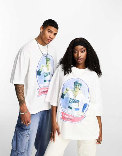 T-shirt unisex oversize sporco con stampa "Elton John" - ASOS DESIGN - Modalova