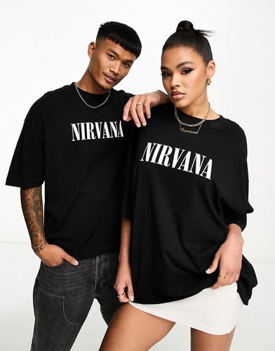 T-shirt unisex oversize nera con stampa "Nirvana" - ASOS DESIGN - Modalova