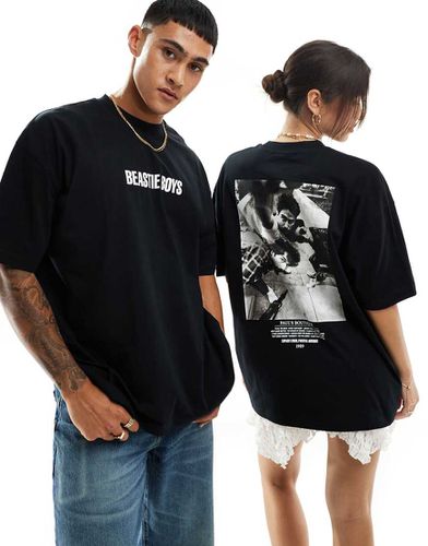 T-shirt unisex oversize nera con stampa dei Beastie Boys su licenza - ASOS DESIGN - Modalova