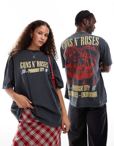 T-shirt unisex oversize slavato con stampe "Guns N' Roses" su licenza - ASOS DESIGN - Modalova