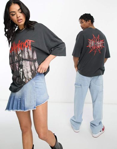 T-shirt unisex oversize slavato con stampe "Slipknot" su licenza - ASOS DESIGN - Modalova