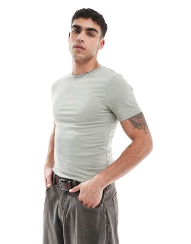 T-shirt basique moulant - Kaki - Asos Design - Modalova