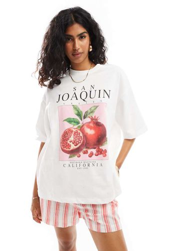 T-shirt bianca oversize con grafica "San Joaquin" - ASOS DESIGN - Modalova