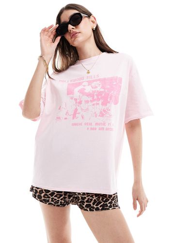 T-shirt boyfriend slavato con grafica "Hollywood Hills Rock" - ASOS DESIGN - Modalova