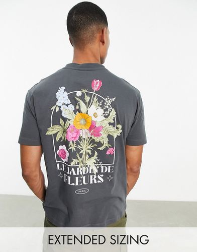T-shirt comoda slavato con stampa floreale sul retro - ASOS DESIGN - Modalova