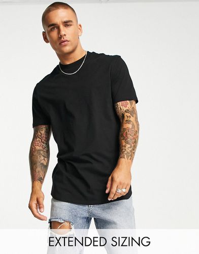 T-shirt lunga nera con spacchetti laterali - ASOS DESIGN - Modalova