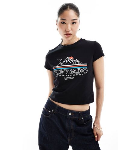 T-shirt mini nera con stampa "Colorado" - ASOS DESIGN - Modalova