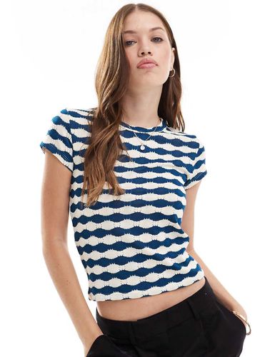 T-shirt mini blu navy a righe testurizzata - ASOS DESIGN - Modalova