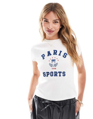 T-shirt mini color crema con grafica "Paris" - ASOS DESIGN - Modalova