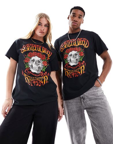 T-shirt nera unisex con grafica "Grateful Dead" con teschio - ASOS DESIGN - Modalova