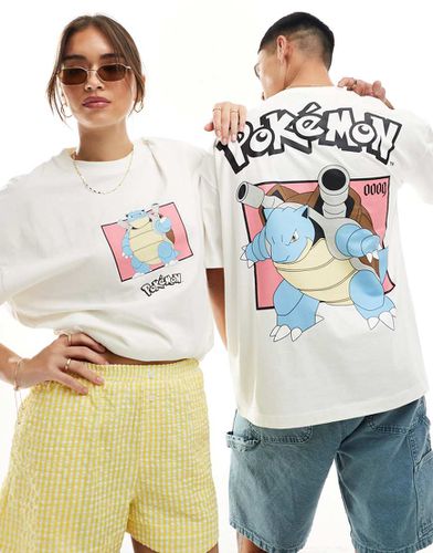 T-shirt oversize unisex sporco con stampa Pokémon di Blastoise - ASOS DESIGN - Modalova