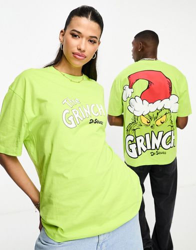 T-shirt oversize unisex con stampa natalizia del Grinch su licenza - ASOS DESIGN - Modalova