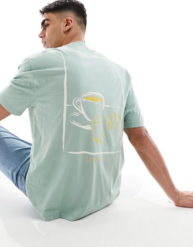 T-shirt oversize con stampa di caffè sul retro - ASOS DESIGN - Modalova