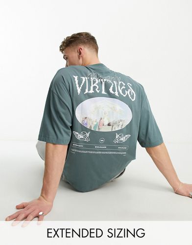 T-shirt oversize con stampa Virtues - ASOS DESIGN - Modalova