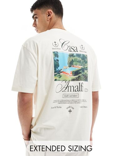 T-shirt oversize bianco sporco con stampa scenica sul retro - ASOS DESIGN - Modalova