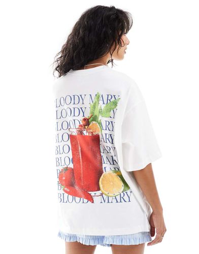 T-shirt oversize bianca con grafica "Bloody Mary" - ASOS DESIGN - Modalova