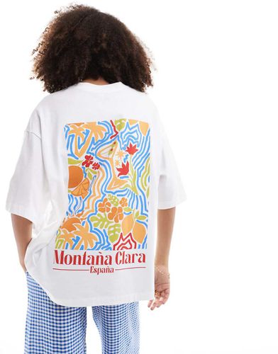 T-shirt oversize bianca con stampa "Montana" - ASOS DESIGN - Modalova