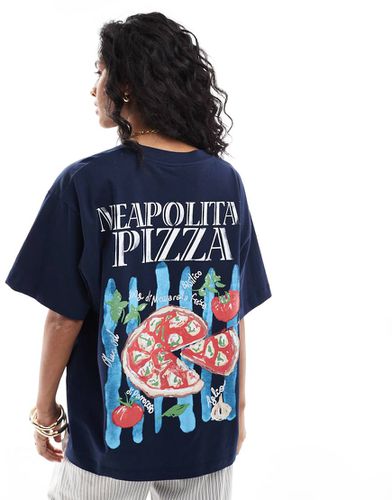 T-shirt oversize con grafica con pizza - ASOS DESIGN - Modalova