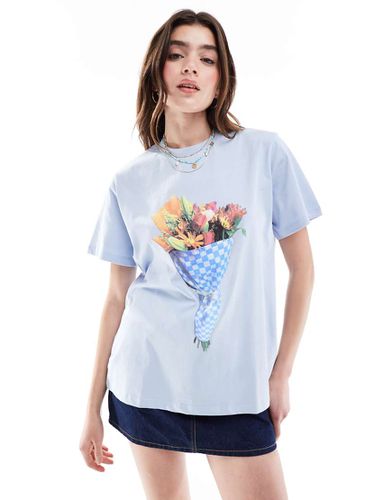 T-shirt oversize con grafica di bouquet - ASOS DESIGN - Modalova