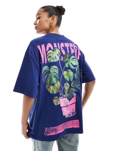 T-shirt oversize con stampa di Monstera - ASOS DESIGN - Modalova