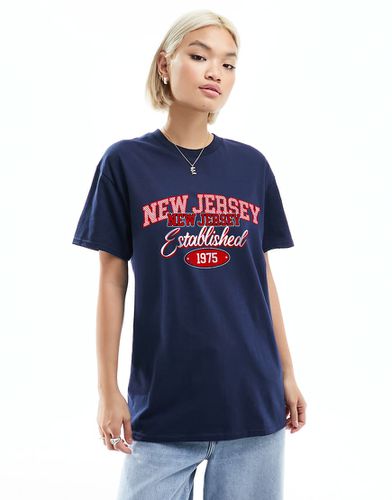 T-shirt oversize con grafica "New Jersey" - ASOS DESIGN - Modalova