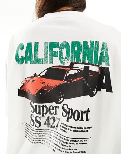 T-shirt oversize color sporco con grafica di auto e scritta "California" sul retro - ASOS DESIGN - Modalova
