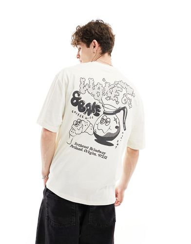 T-shirt oversize color bianco sporco con stampa sul retro stile skate - ASOS DESIGN - Modalova